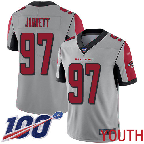 Atlanta Falcons Limited Silver Youth Grady Jarrett Jersey NFL Football #97 100th Season Inverted Legend